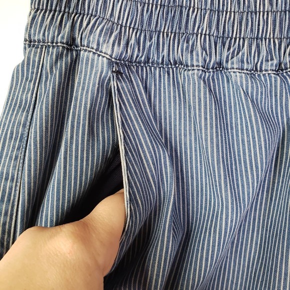 Sweaty Betty Twilight 7/8 Trouser S Blue Chambray Stripe Jogger - Picture 7 of 12